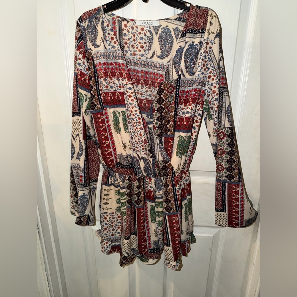 Wanderlust Multicolor Patterned Women's Romper Size M